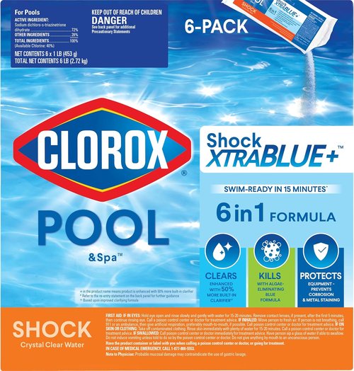 Clorox® Pool&Spa™ Shock XTRABLUE® Plus - Kills Bacteria & Algae in 15 Minutes | 6-Pack