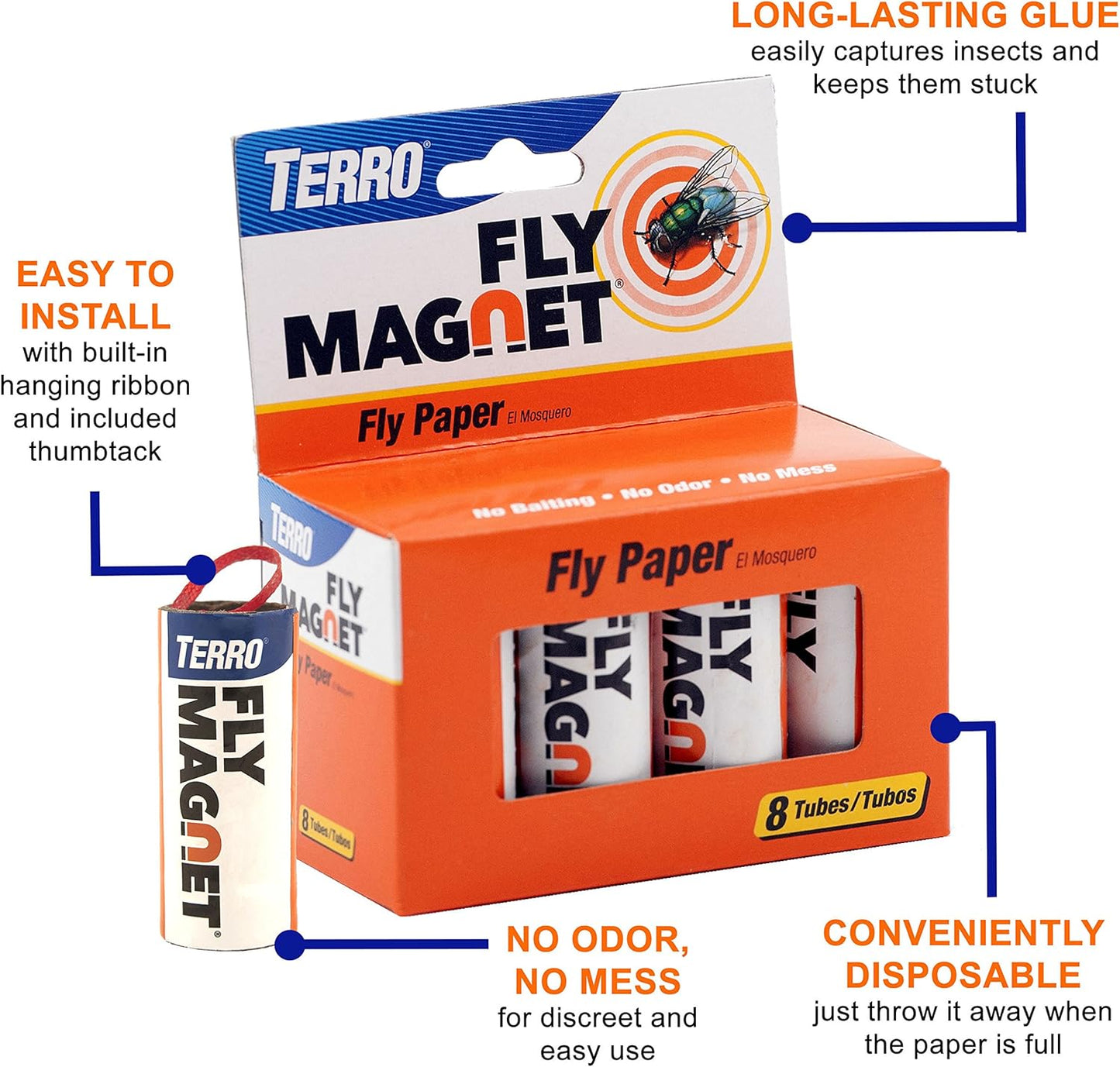 Terro T518 Fly Magnet | 16 Total Sticky Fly Traps for Indoor Use - 2 Pack