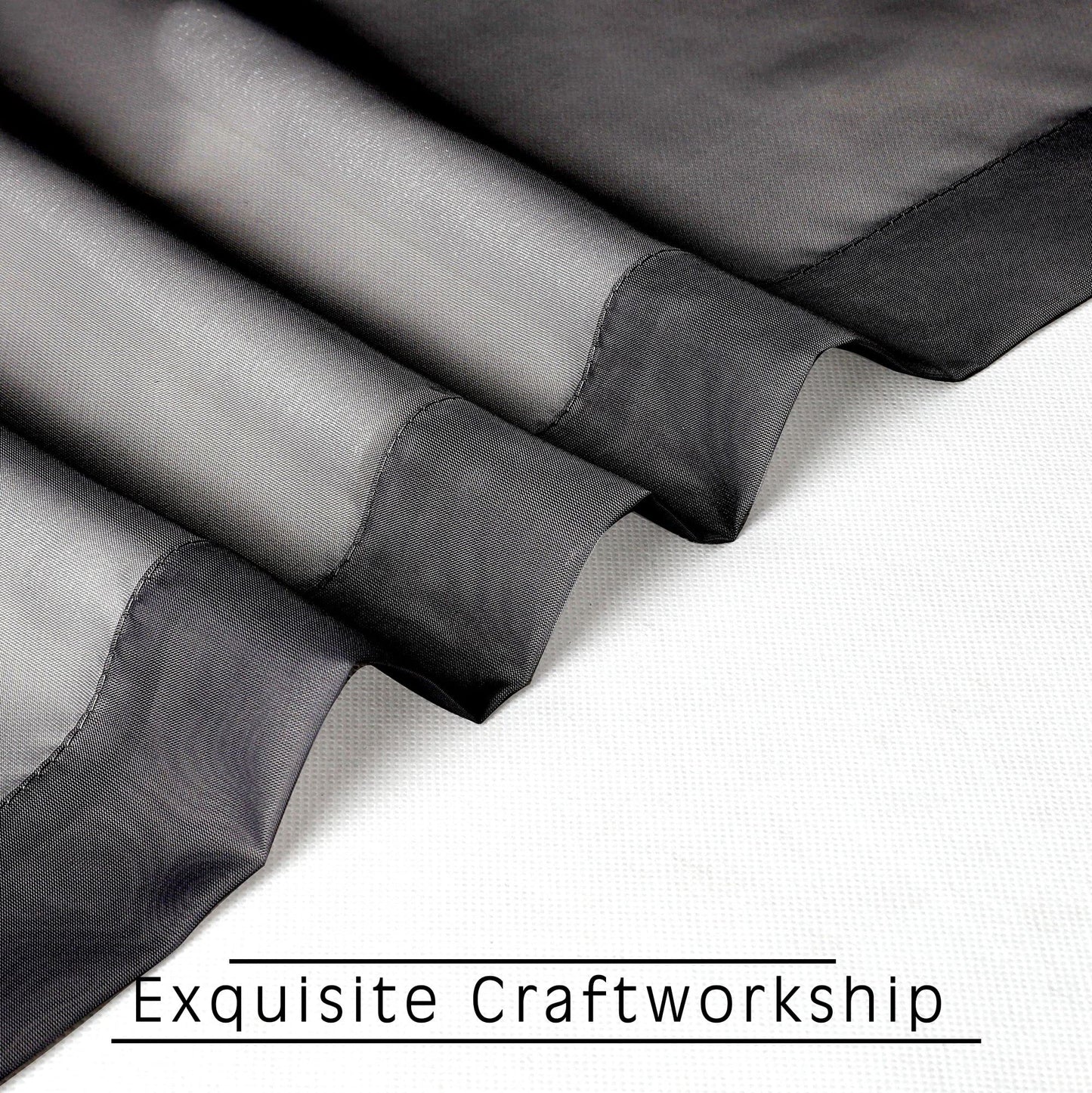OWENIE Extra Long Sheer Curtains 120 Inches Long, Black Sheer Curtain, Voile Rod Pocket Panels for Bedroom and Living Room (42 x 120 inches Long, Set of 2, Black)