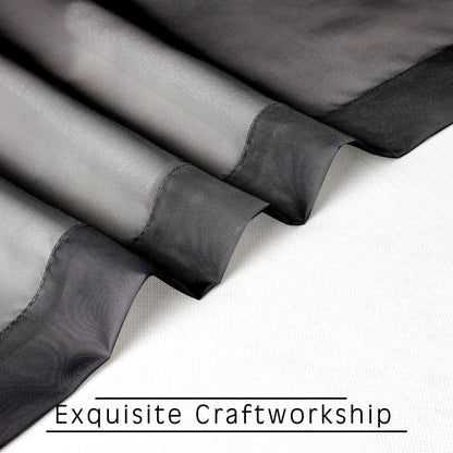 OWENIE Extra Long Sheer Curtains 120 Inches Long, Black Sheer Curtain, Voile Rod Pocket Panels for Bedroom and Living Room (42 x 120 inches Long, Set of 2, Black)