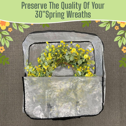 VENO Clear Moving Bags - Heavy Duty Packing Totes for 30" Wreaths, Clothes & Bedding | 4 Pack