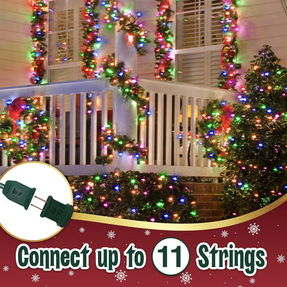 Skiennix Warm Multi-Color Christmas Lights | 6.3 ft String of 35 Mini Bulbs with 6 Lighting Modes