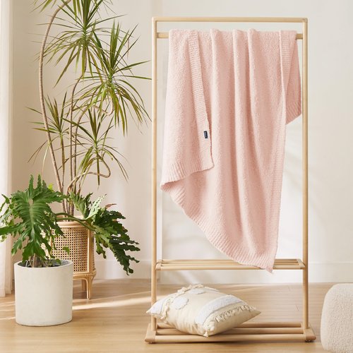 Bedsure Gentlesoft Cozy Knit Throw Blanket - Super Soft Fluffy Blanket for Couch, Bed, Sofa, Lightweight Warm All Season Plush Blankets, Mothers Day, Birthday Gifts for Her Him, Pink, 50x60 Inches