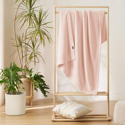 Bedsure Gentlesoft Cozy Knit Throw Blanket - Super Soft Fluffy Blanket for Couch, Bed, Sofa, Lightweight Warm All Season Plush Blankets, Mothers Day, Birthday Gifts for Her Him, Pink, 50x60 Inches