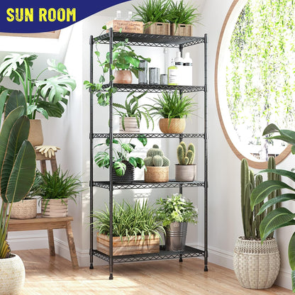Romorgniz 5-Tier Adjustable Metal Shelving Unit - 1010LBS Capacity for Kitchen, Pantry & Closet | 59.4" H x 21.5" W x 13.6" D