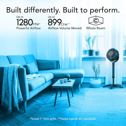 Vornado 683 Pedestal Fan - 3-Speed Adjustable Height (32-38 in) for Powerful Whole Room Circulation - Black