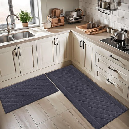 BEQHAUSE Kitchen Runner Rugs 20"x59", Kitchen Rugs Non-Slip Kitchen Mats for Floor, Absorbent and Stain Resistant Kitchen Mats, Machine Washable Rugs for Kitchen, Hallway, Laundry & Sink, Dark Grey
