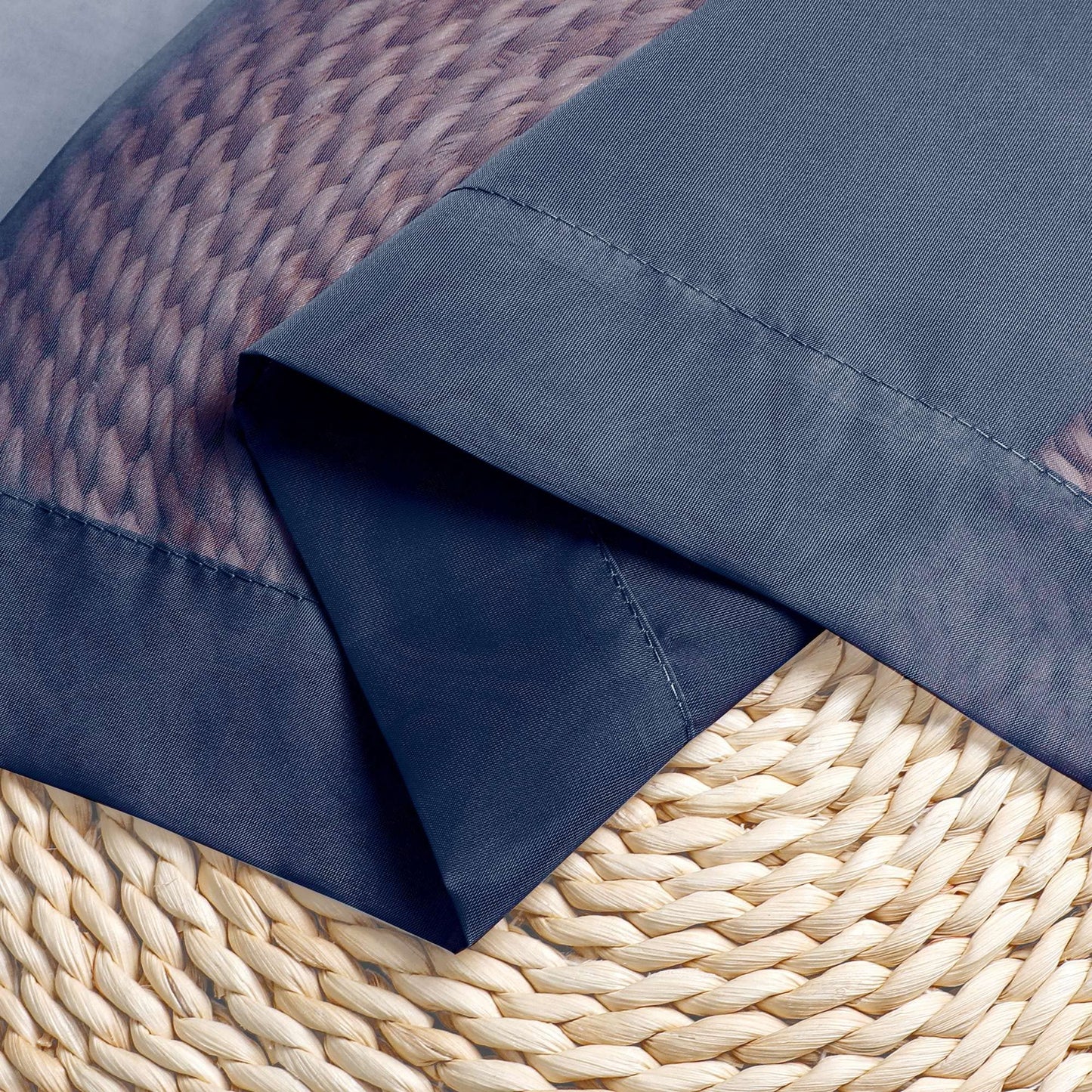 OWENIE Sheer Curtains 54 inches Long 2 Panels Set, Rod Pocket Curtain Sheers for Living Room/Bedroom, Light Filtering Voile Panels Drapes Small Window Treatments 2 Pcs Total Wide 84 Inches, Navy Blue