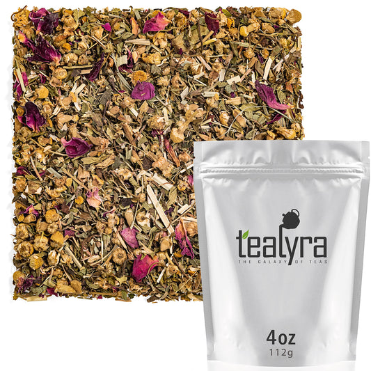 Tealyra - Bedtime - Chamomile - Spearmint - Hemp Leaves - Unique Relaxing Herbal Loose Leaf Tea - Sleep and Calm Tea - All Natural - 112g (4-ounce)