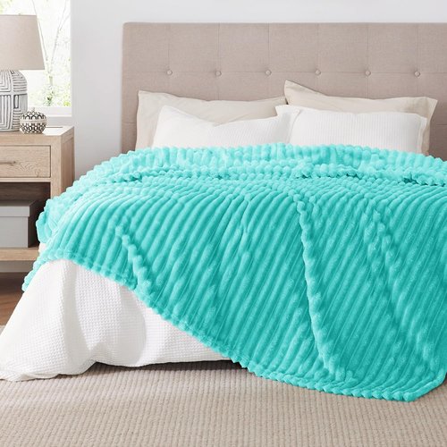 Bedsure GentleSoft Blue King Size Blanket - Cozy Fleece Throw for Women | 108x90 Inches, Ideal Birthday Gift