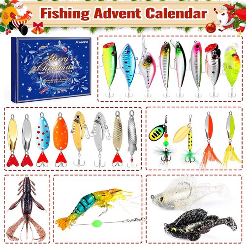 Advent Calendar 2025 - Fishing Advent Calendar for Adults | 24 Days of Fishing Gifts & Tackle