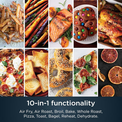 Ninja Air Fryer & Toaster Oven - Prestige Smart XL Countertop Oven | Bakes 20 Cookies & Fits 12lb Turkey | 1800 Watts | Stainless Steel