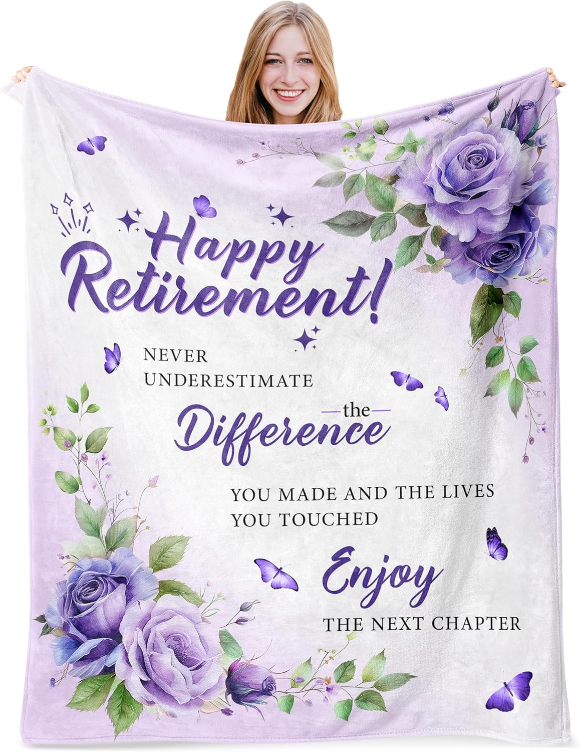 Retirement Gifts for Women 2026, Retired Gifts for Women, Female Retirement Gifts, Retirement Gifts for Coworkers Nurse Teacher, Farewell Gifts for Coworker, Retirement Blanket for Women 50"X60"