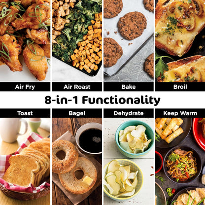 Ninja Digital Air Fryer & Toaster Oven - 8-in-1 Functionality | XL Capacity | Flip-Up Design | 1800 Watt | Silver