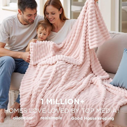 Bedsure GentleSoft Fleece Blanket - Cozy Crystal Pink Throw for Couch, Perfect Size 60x80 Inches