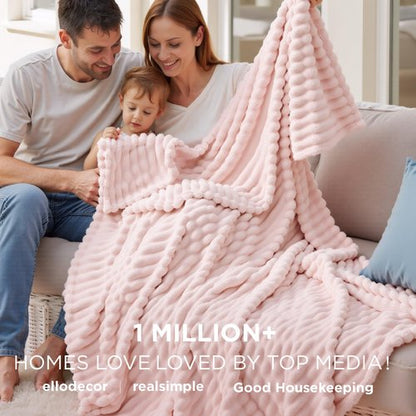 Bedsure GentleSoft Crystal Pink Throw Blanket for Couch - Cozy Soft Blankets for Women, Cute Small Throws for Girls, 50x70 Inches