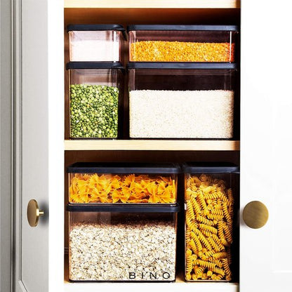 BINO Airtight Food Storage Containers - 3.6 Qt Black Kitchen Organizers for Pantry & Food Preservation