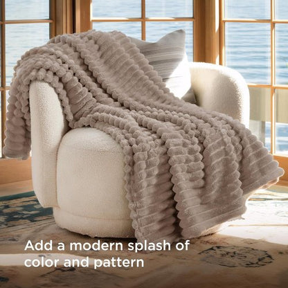 Bedsure GentleSoft Light Brown Throw Blanket - Cozy Fleece Couch Blanket, 50x60 Inches