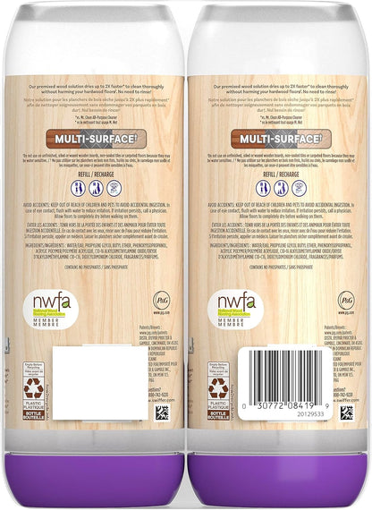 Swiffer Power Mop Solution - Quick-Dry Hardwood Floor Cleaner | All-Purpose Multi-Surface, Lemon Scent, 50.6oz