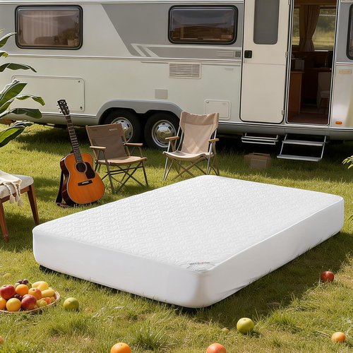 BEDLORE Waterproof Mattress Protector, RV Queen Size Mattress Pad Noiseless with Deep Pocket 6"-18" Depth, Soft Breathable Dirt-Proof Bed Mattress Cover Washable (White)