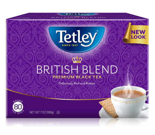 Tetley British Blend Premium Black, 80 Count Tea Bags