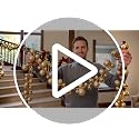 Gold Christmas Ball Garland with LED Lights - 9 ft Holiday Decoration - Variation: Gold