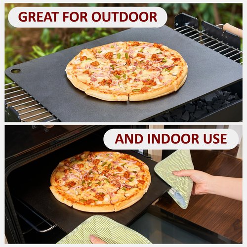 Colenza Pizza Steel for Oven 16 x 20, Heavy-Duty Pizza Baking Steel For Oven with Handles for Crispy Crust for Oven and Grill, Ideal for Sourdough Bread, 16 inch x 20 inch