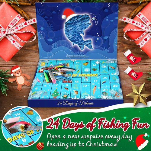 Advent Calendar 2025 - Fishing Advent Calendar for Adults | 24 Days of Fishing Gifts & Tackle