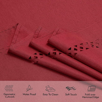 MIULEE Red Rectangle Christmas Tablecloth with Cutouts 52x70 Inch - Variation: Red 70" x 52" Rectangular