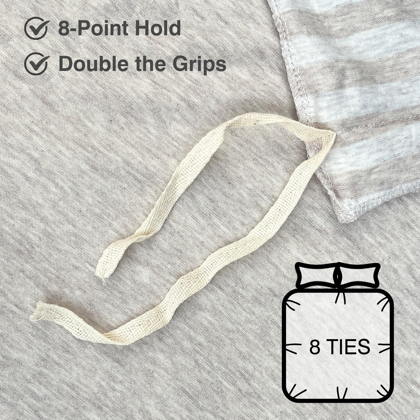 PURE ERA Jersey Knit Duvet Cover Set 100% T-Shirt Heather Cotton Super Soft Comfy Classic Striped Design, with Zipper Closure, Heather Beige Stripe, King