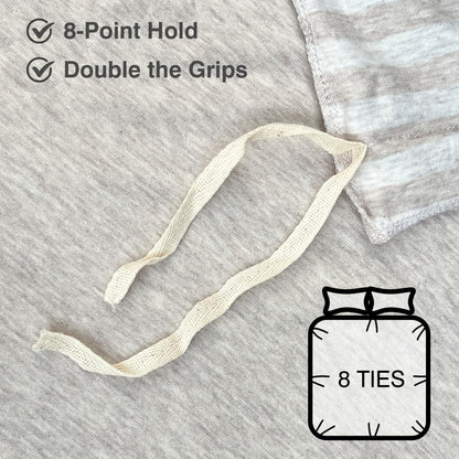 PURE ERA Jersey Knit Duvet Cover Set 100% T-Shirt Heather Cotton Super Soft Comfy Classic Striped Design, with Zipper Closure, Heather Beige Stripe, King
