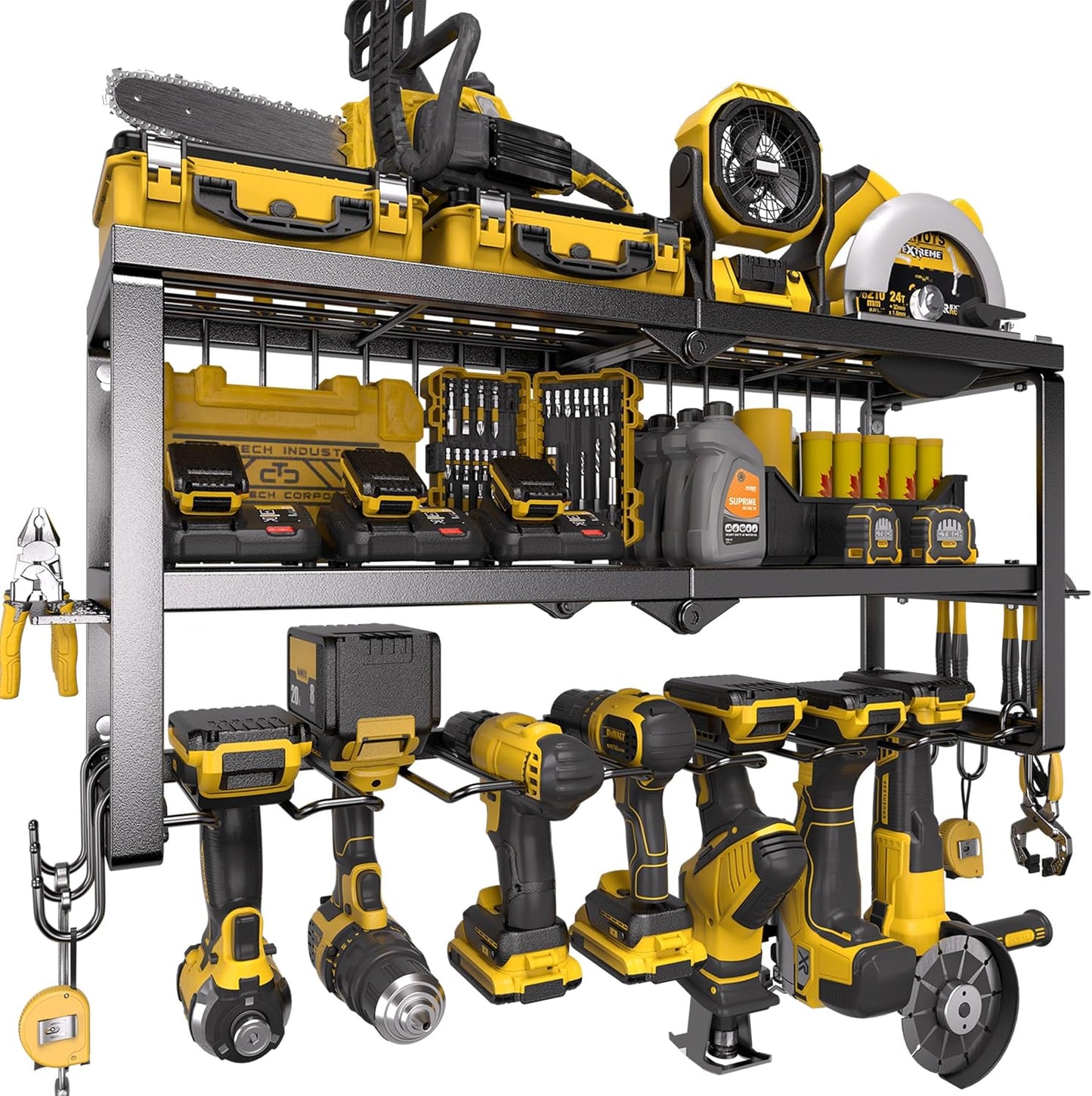 Spampur Tool Organizer - Heavy-Duty Wall-Mounted Drill Holder & Screwdriver Storage | Garage Tool Shelf