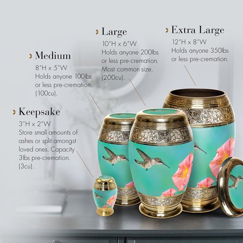 Hummingbird Keepsake Urns for Human Ashes with Velvet Gift Box for Cremation Keepsakes for Ashes