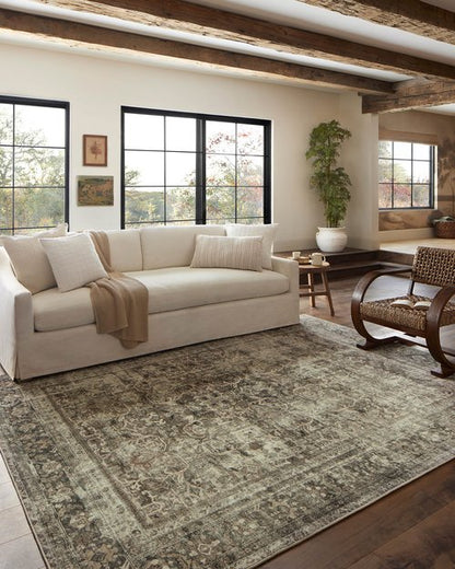Loloi Magnolia Home by Joanna Gaines Sinclair Collection SIN-01 Pebble/Taupe 2'-3" x 7'-6", .25" Pile Height, Machine Washable, Runner Rug