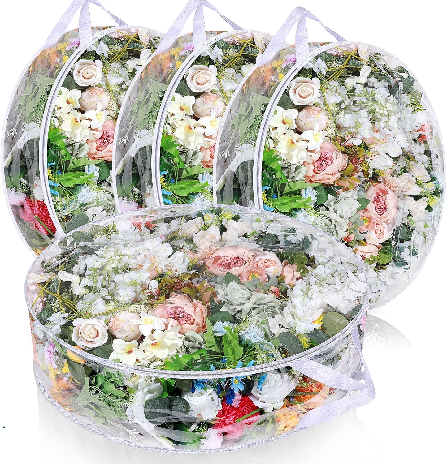 Remagr Wreath Storage Bag - 30 Inch Clear Plastic Container for Holiday & Wedding Wreaths