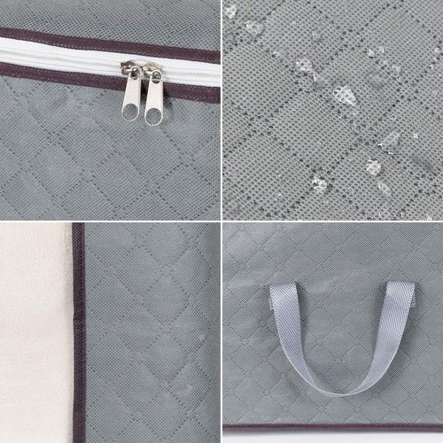 Combocube Zip Storage Bags - 3 Pcs King Comforter & Bedding Organizers with Clear Window & Handles