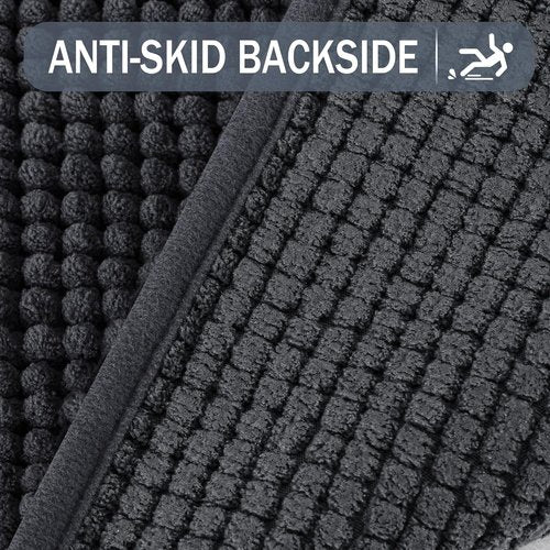 Exclusivo Mezcla Bathroom Rugs - Extra Soft Chenille Mat, Quick Dry & Machine Washable, 24x36, Grey