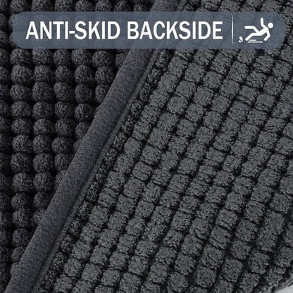 Exclusivo Mezcla Bathroom Rugs - Extra Soft Chenille Mat, Quick Dry & Machine Washable, 24x36, Grey