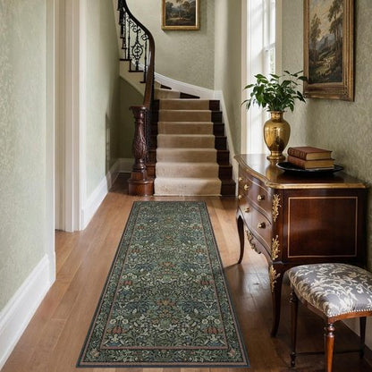 GENIMO 2x6 Runner Rug - Non-Slip Washable Vintage Boho Floral Carpet | Soft Low Pile for Hallway & Kitchen