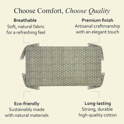 CPC Tablecloth - 100% Cotton Indian Block Print | Jade Green 60x90 Inch Rectangle for Weddings & Parties