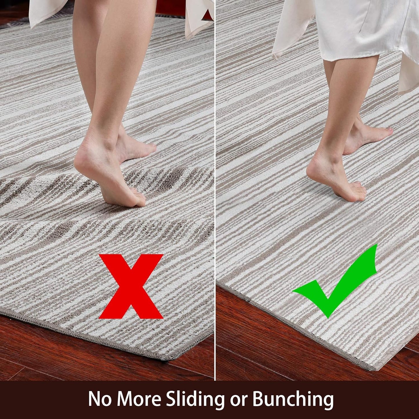 Veken Non-Slip Runner Rug Pad - Thick Gripper for Hardwood & Tile Floors | 2x8 Ft Anti-Skid Mat