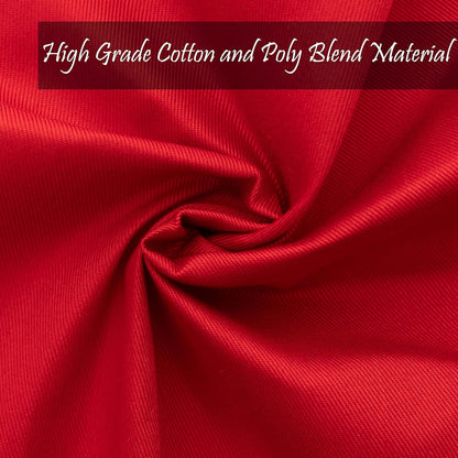 PERLLI Christmas Red Cloth Dinner Napkins - Soft Cotton Blend, 18x18 Inches, 12 Pack | Washable & Reusable Table Decor
