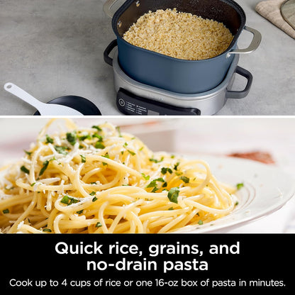 Ninja MC1101 Foodi Cooker Pro - 8-in-1 Versatility, Family-Sized 6.5 Quart, Adjustable Temp Control, Midnight Blue