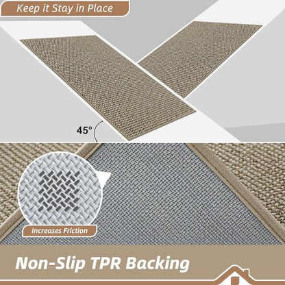 BEQHAUSE Dirt Trapper Door Mat - Non-Slip, Washable, Absorbent | 32" x 48", Light Beige for Entryway