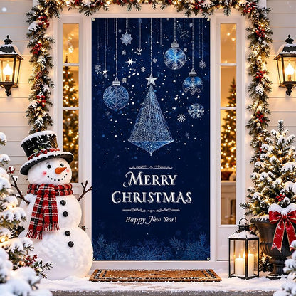 Christmas Door Cover Banner - Indoor Outdoor Front Door Decor, AOHMPT Variation AAI-JC0011