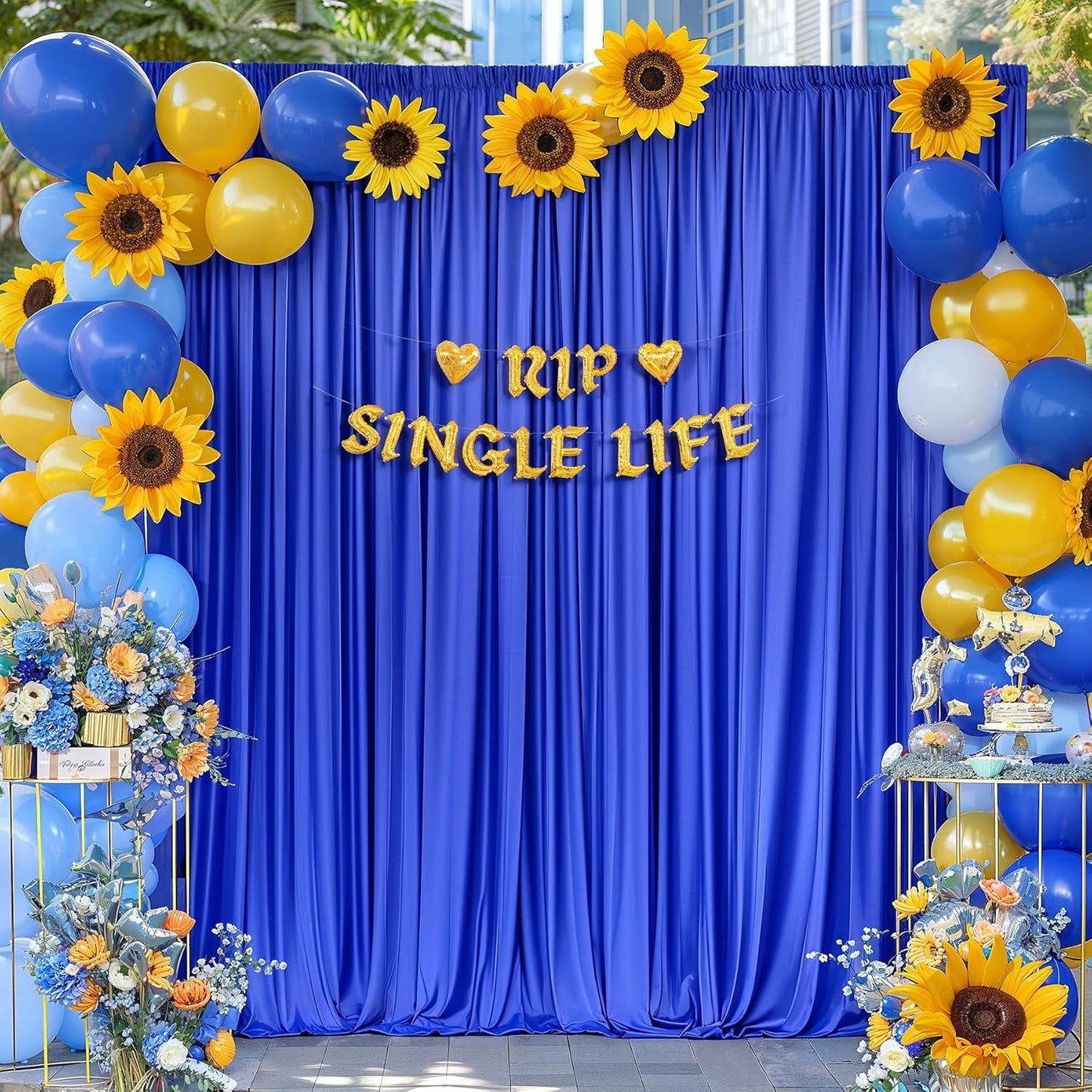 Royal Blue Backdrop Curtains by [Brand Name] - 10x10ft Wrinkle-Free Drapes for Weddings & Events