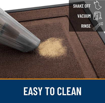 OLANLY Waterproof Front Door Mat - All-Season Indoor/Outdoor Doormat, Easy Clean, 33x21, Chocolate Brown