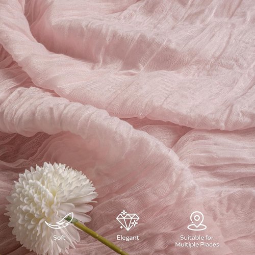 Leetaltree Cheesecloth Table Runner - 10 Pack Dusty Pink, 35x120 Inch | Boho Rustic Decor for Weddings & Showers