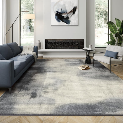 SONGMICS HOME Area Rug, 8x10 ft Rug for Living Room, Non-Slip Carpet, Modern Abstract Style, Home Decor, for Bedroom, Kitchen, Entryway, Dining Room, Machine Washable, Dove Gray UTAR074G01