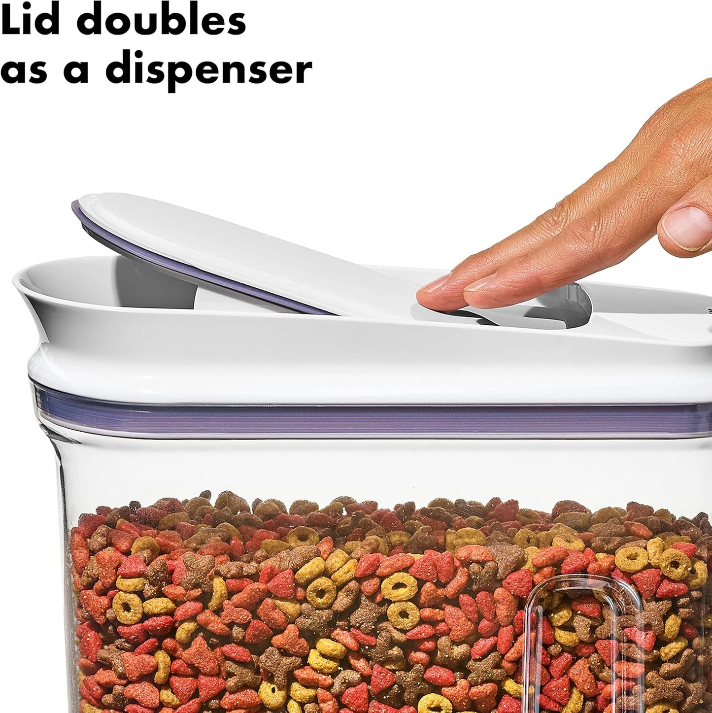 OXO Good Grips Pet Food Dispenser - Airtight 4.5 Qt Container | Holds Up to 4 lbs Dog or 3.5 lbs Cat Food | BPA Free
